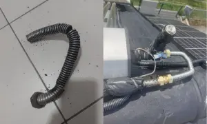 Uszkodzony, przegrzany kolektor. Co robić? Wężyk instalacji solarnej wygląda na przepalony.