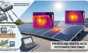 Przegląd instalacji fotowoltaicznej: pomiar izolacji, uziemienia i ciągłości połączeń. Przepisy dotyczące fotowoltaiki są kluczowe dla bezpieczeństwa.