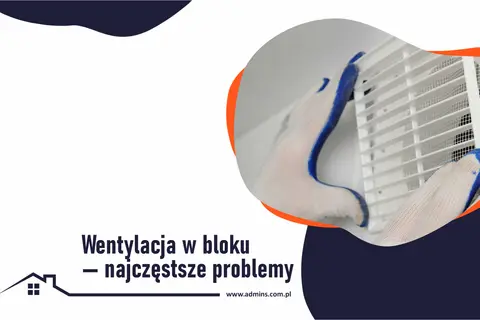 Ręce w rękawiczkach montują kratkę wentylacyjną. Temat: wentylacja w bloku 4 piętrowym i jej problemy.