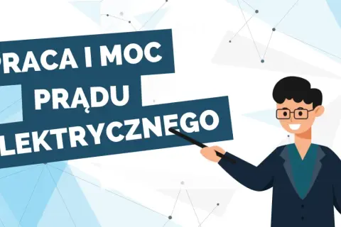 Ilustracja przedstawia nauczyciela wyjaśniającego, jak obliczyć ampery z watów.