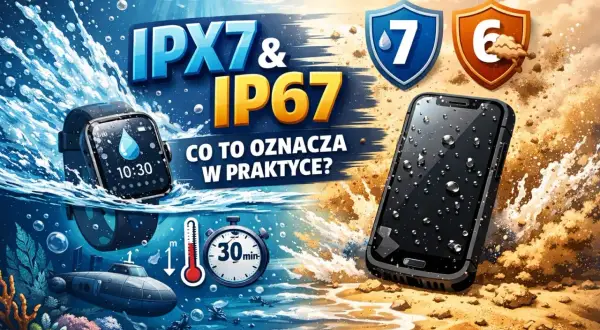 Smartwatch i smartfon w wodzie. Co to oznacza IP67? Ochrona przed zanurzeniem do 1 metra przez 30 minut.