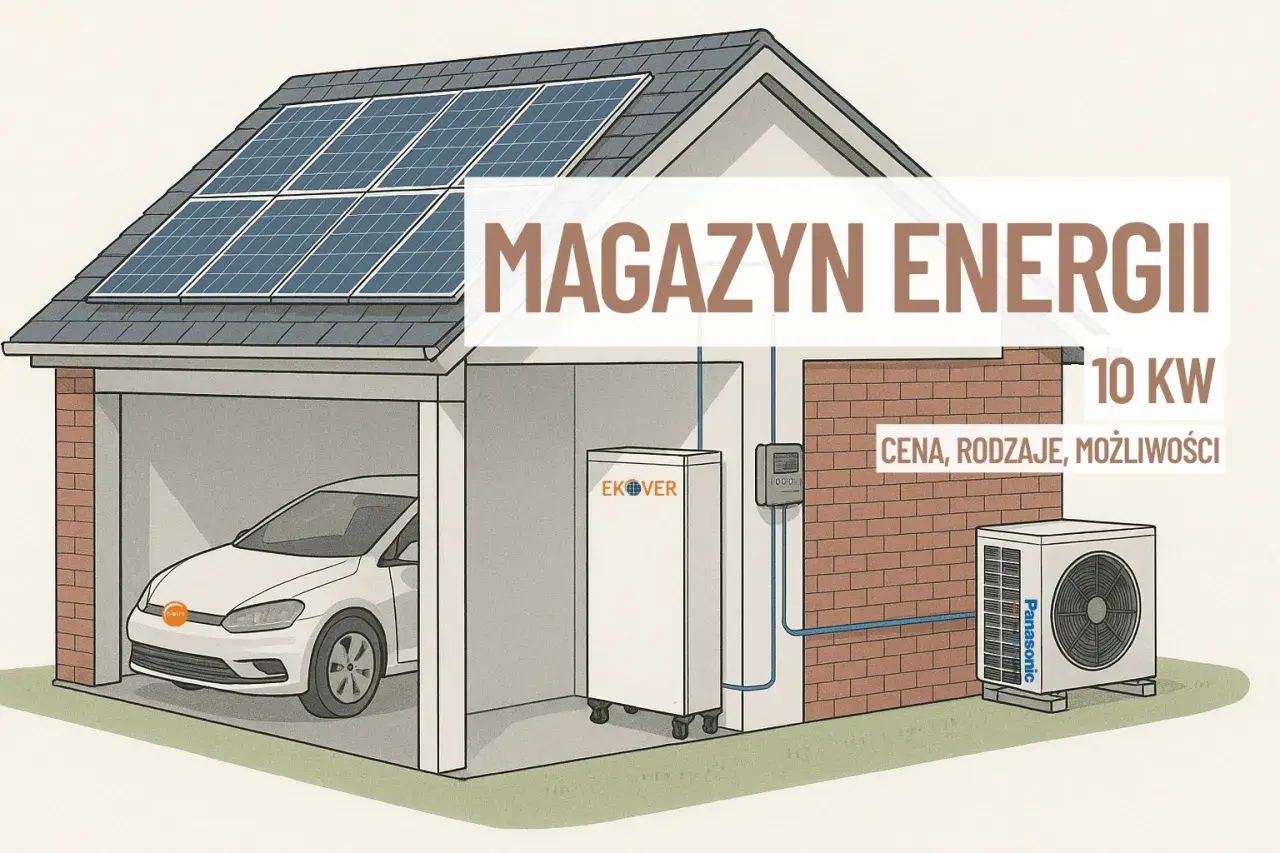 Magazyn energii 10kw na ile wystarczy? Dom z panelami słonecznymi, samochodem elektrycznym i magazynem energii.