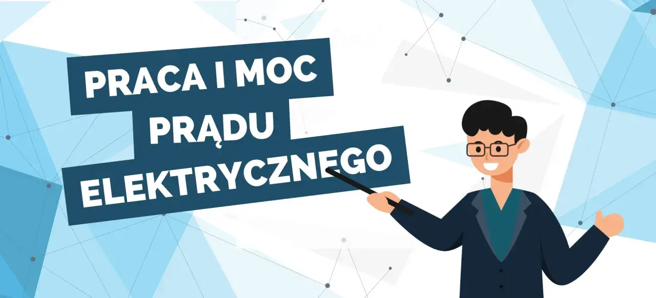 Ilustracja przedstawia nauczyciela wyjaśniającego, jak obliczyć ampery z watów.