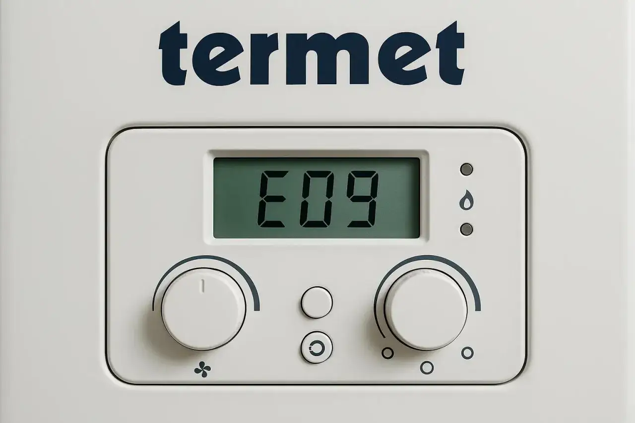 Termet E09: za wysoka temperatura na piecu gazowym.