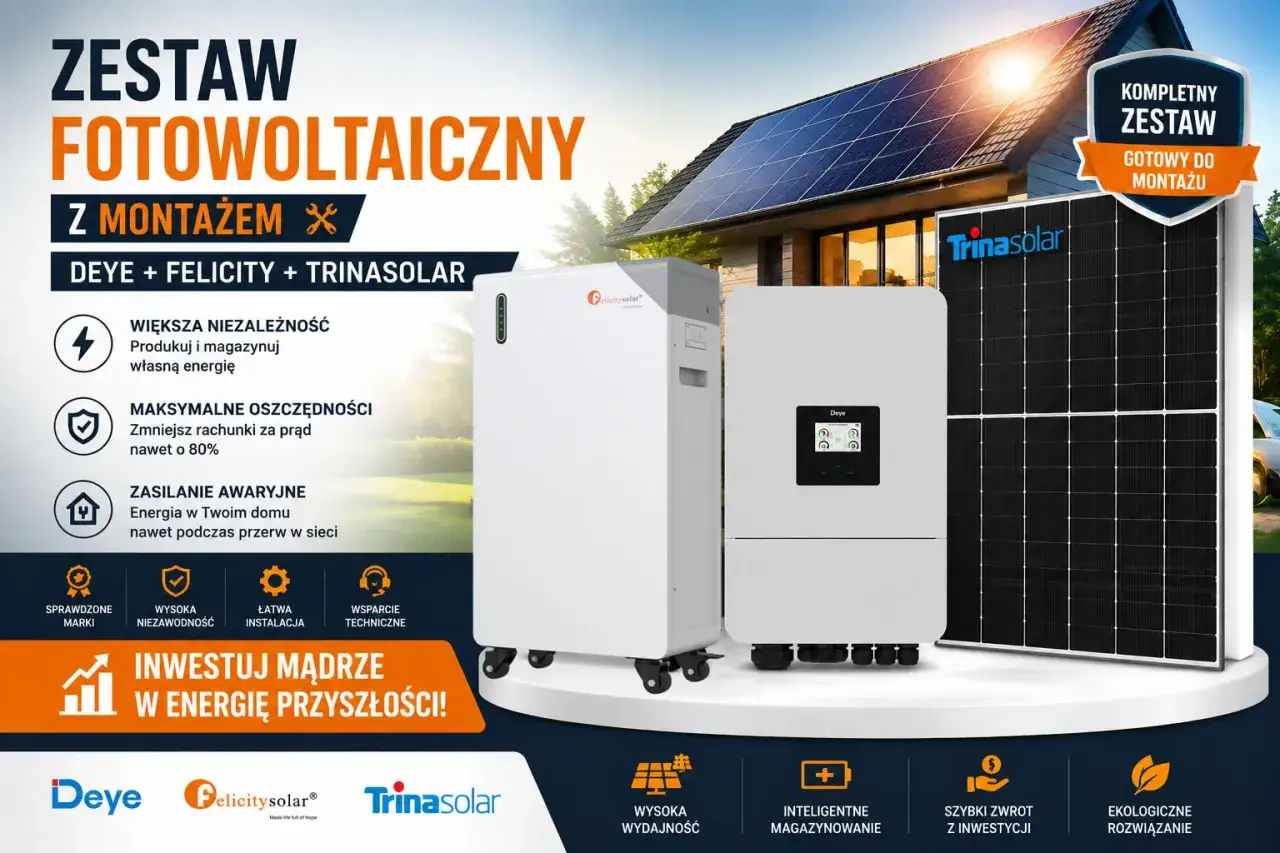 Zestaw fotowoltaiczny Deye, Felicity, Trinasolar. Czy można dołożyć panele fotowoltaiczne? Tak, ten kompletny zestaw jest gotowy do montażu!