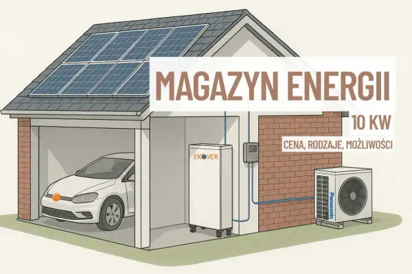 Magazyn energii 10kw na ile wystarczy? Dom z panelami słonecznymi, samochodem elektrycznym i magazynem energii.